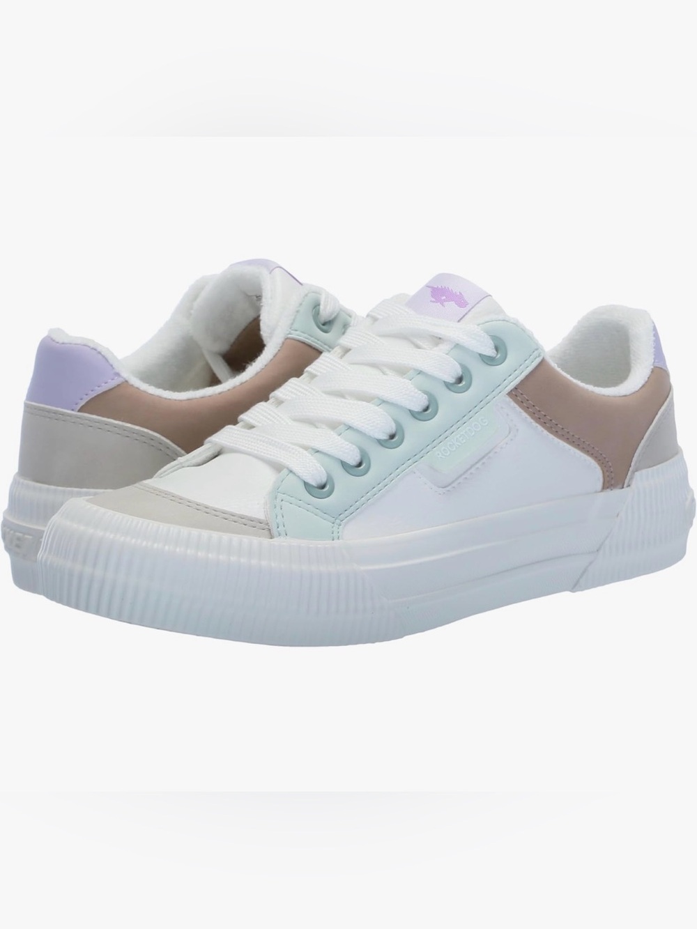 Rocket Dog White Sneaker with Mint and Pastel Purple Accents